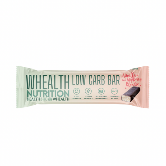 VANILLA & RASPBERRY BLONDIE LOW CARB BAR - 12 x 55G