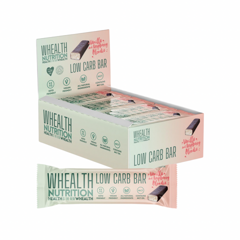 VANILLA & RASPBERRY BLONDIE LOW CARB BAR - 12 x 55G